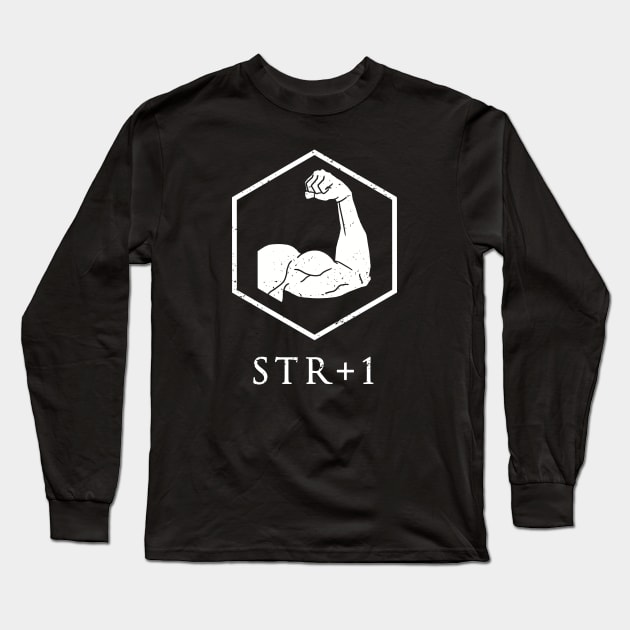 Strength +1 - inverted Long Sleeve T-Shirt by CCDesign